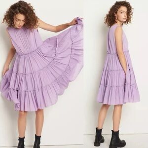 Samant Chauhan x Anthropologie Lola Tiered Dress In Purple Size M